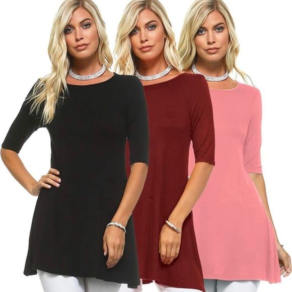 New Isaac Liev Minimalist Xtra Long Cut Burgundy Tunic Shirt Medium - Picture 3 of 6